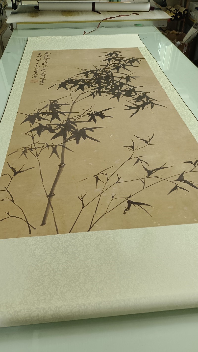 清 郑板桥墨竹图立轴名家竹子画立轴微喷复制装饰画学习临摹画稿