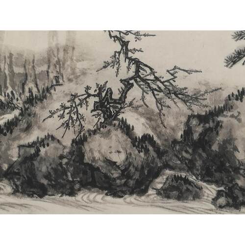 1:1倪瑛归庵图卷设色山水画国画艺术微喷古代名画复制品装饰画
