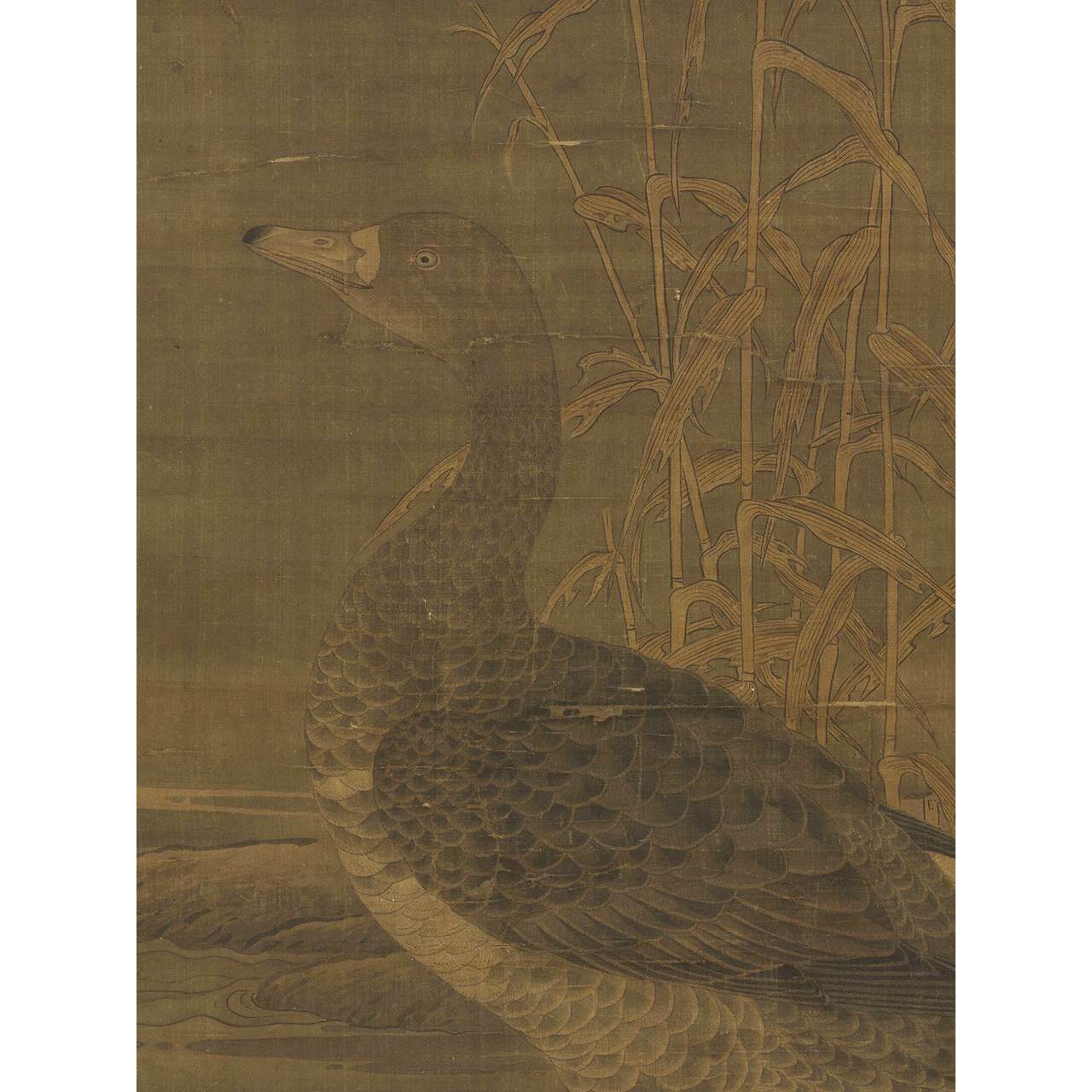 宋 崔白芦雁图宋代名家工笔花鸟画高清微喷临摹学习画稿装饰画