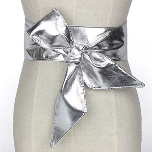 装 简约百搭连衣裙优雅超宽腰封宽皮带软皮黑色 饰腰带女配裙子时尚