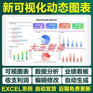 079Excel可视化动态图表模板软件多场合行业销售财务数据分析统计