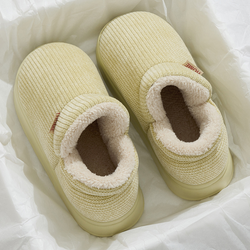 高帮棉拖鞋女款冬季全包跟外穿2025新款室内家居保暖厚底毛棉鞋男