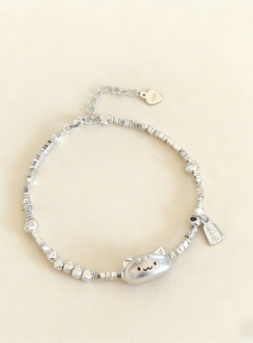 新款法棍猫咪手链女轻奢百搭简约可调甜美手饰礼物闺蜜