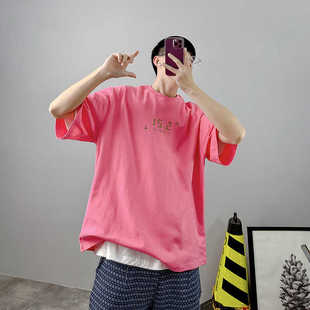 T恤男女圆领宽松潮牌半袖 简约时间刺绣短袖 体恤潮 STUDIO夏季 PGUP