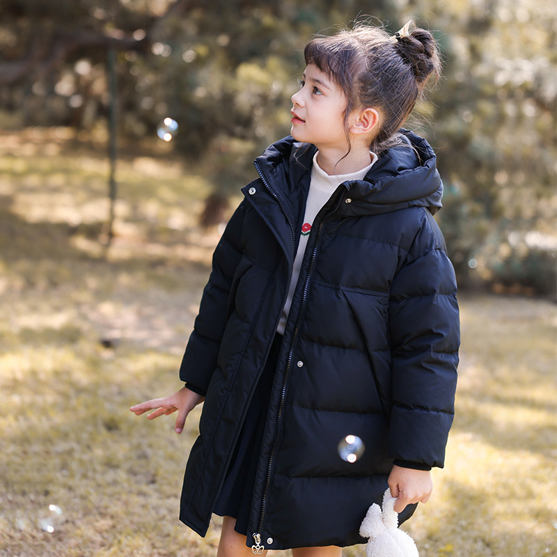 女童羽绒服中长款中大儿童2025新款冬季加厚洋气甜美韩版童装外套