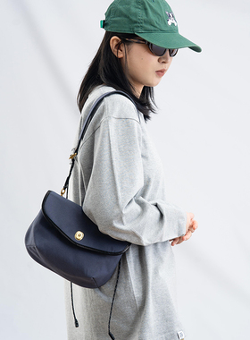 HKWORKSHOP灰蓝色帆布机能单肩斜跨通勤男女复古邮差手机骑行包