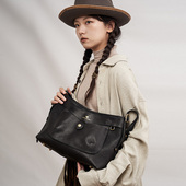 HKWORKSHOP植鞣牦牛皮hobo包托特单肩斜跨腋下包黑色休闲通勤百搭