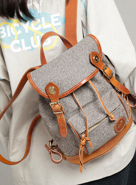 HKworkshop玖胡椒盐双肩包复古户外通勤女生儿童骑行亲子款书包