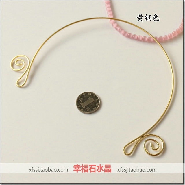 diy饰品配件手工制作古风头饰材料 黄铜项圈璎珞项圈银色纯铜项圈