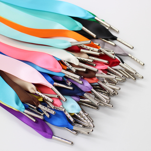 2cm宽小白鞋丝带鞋带绸缎蝴蝶结彩色扁平蕾丝鞋带女韩版百搭鞋绳