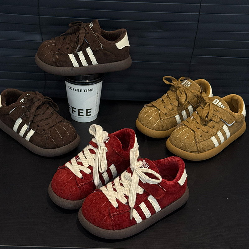 北院同学儿童低帮二棉鞋冬季加绒保暖板鞋男童女童休闲鞋子运动鞋