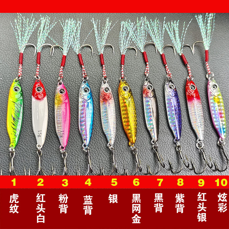 10支装远投路亚铁板6066钓翘嘴鳜鲈鱼岸抛红头白淡河水蓝小刀假饵,户外/登山/野营/旅行用品,路亚饵,淘宝优惠券,粉丝福利购,淘宝优惠卷