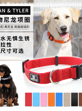 德国DEAN &TYLER不锈钢D扣耐磨宠物尼龙项圈狗圈宠物项圈脖圈脖套