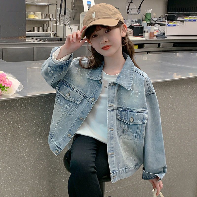 女童牛仔外套2026新款洋气儿童春装上衣服女孩春季夹克中大童春秋