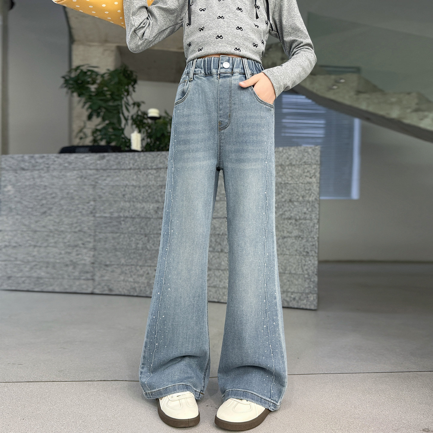 女童微喇牛仔裤春秋2026新款初中生女孩裤子儿童喇叭裤春季中大童,童装/婴儿装/亲子装,裤子,淘宝优惠券,粉丝福利购,淘宝优惠卷