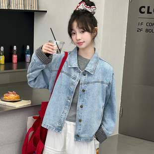 女童外套2026新款春秋季儿童牛仔褂子女孩春装上衣洋气时髦中大童