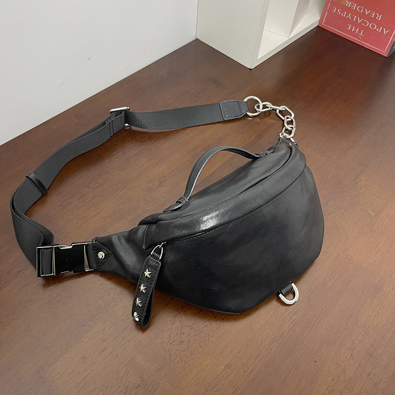 MrFu头层牛皮胸包女2025新款真皮腰包休闲斜挎包实用百搭单肩包,箱包皮具/热销女包/男包,胸包,淘宝优惠券,粉丝福利购,淘宝优惠卷