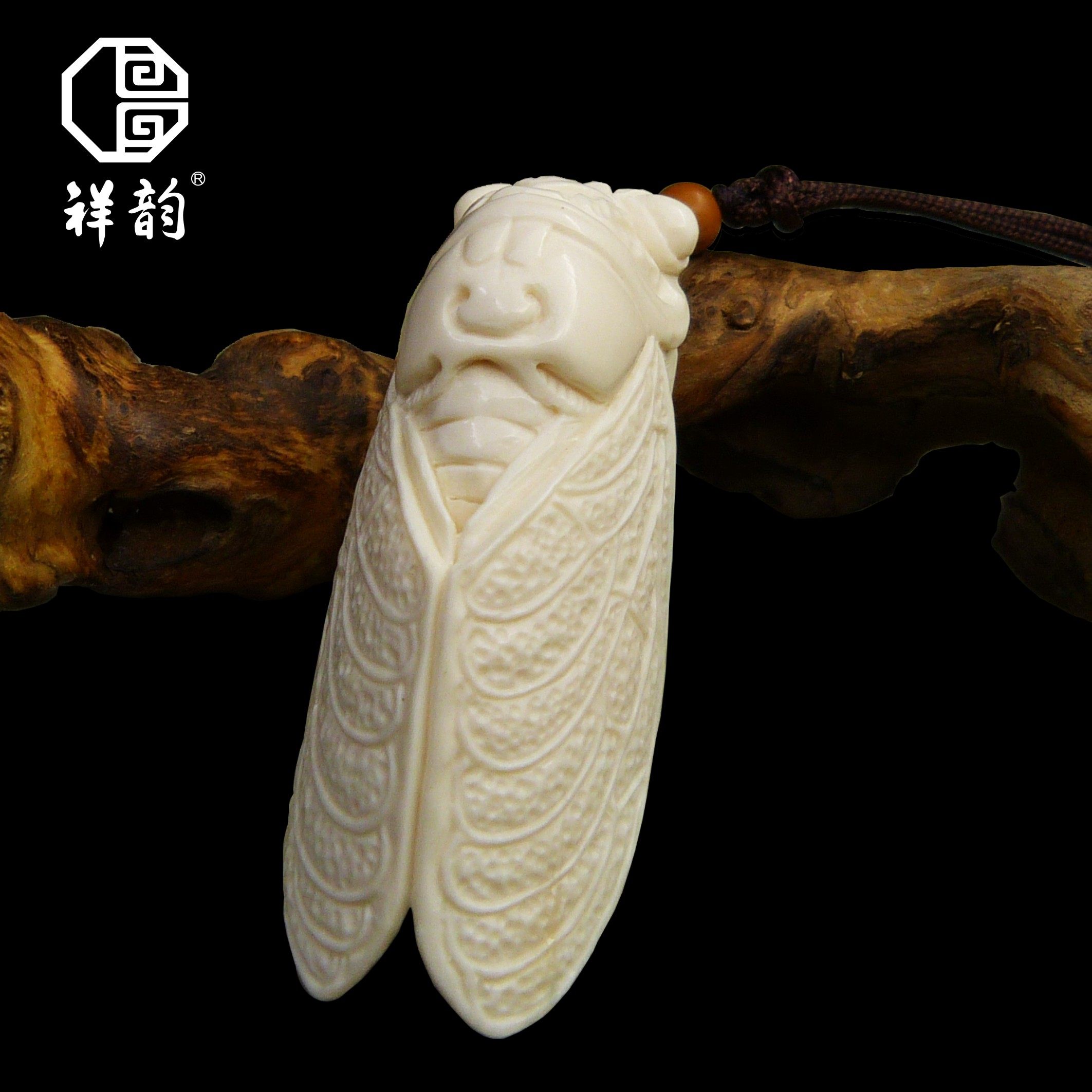 猛犸牙苏工原创一鸣惊人知了蝉昆虫男女款手工雕吊坠挂件配饰