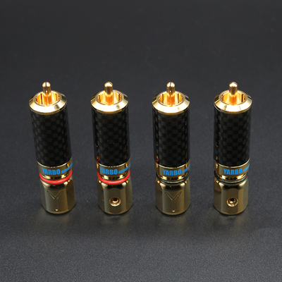 雅堡YARBO AUDIOPHILE RCA-018GCF 碳纤壳镀金莲花头 RCA接线端子