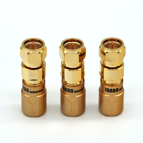 雅堡YARBO AUDIOPHILE CT-205FG 有线电视插头24K镀金纯铜英制F头