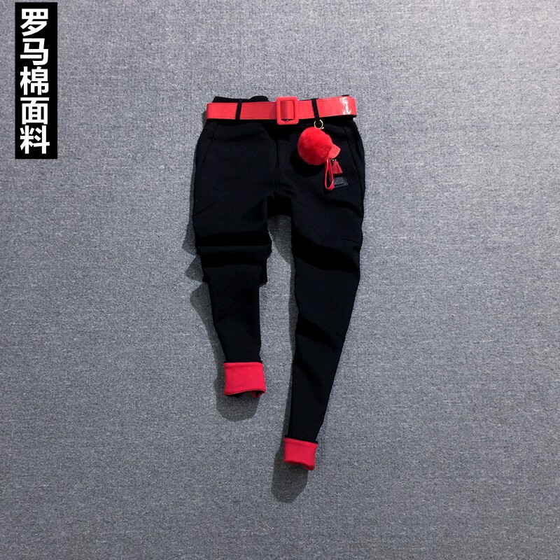 新款挽边显瘦小脚休闲风哈伦裤