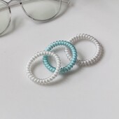 高弹易恢复发圈头饰发饰 中号款 易回形水晶细款 电话线发绳