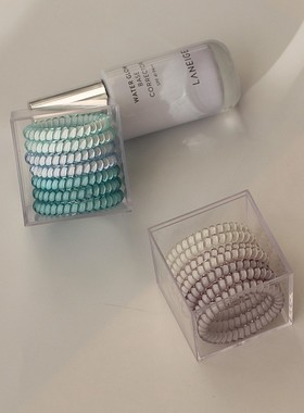 Hair circle  出口代工~耐用易恢复半透明晶莹细款电话线发圈头绳