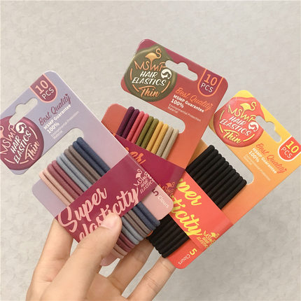 外单~日常用多色彩强弹力基础打底发圈 发绳扎头发皮筋 韩国发饰