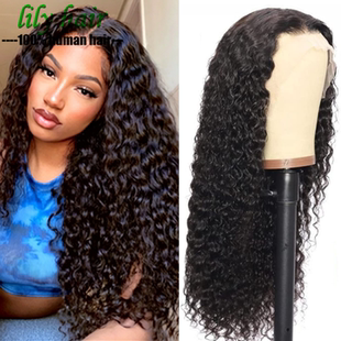 Water Wave 13x4 Lace Frontal Wig Indian Human Hair For Women