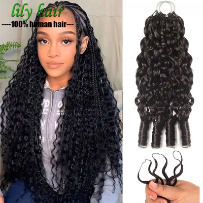 Burmese Curly Feather Crochet Human Hair Extension 100gset