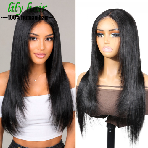 10A Wear And Go Straight Human Hair Layered Cut 4x4 Lace Wig