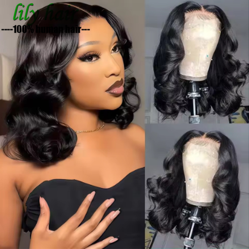 Short Bob 13x4 Lace Front Wigs Body Wave Human Hair Wig 10A