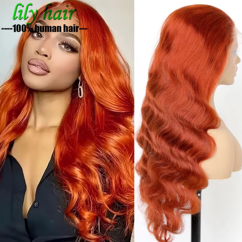 350 Orange13x4 Body Wave Lace Front Wig Peruvian Human Hair