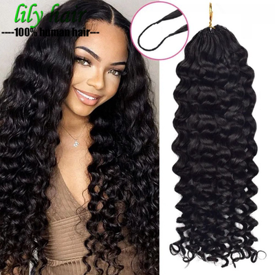 Brazilian Crochet Feather Deep Wave Human Hair Extensions
