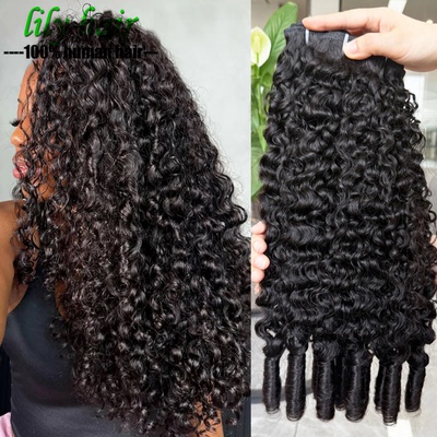 Vietnamese Burmese Curly Human Hair Bundles With Closure 12A