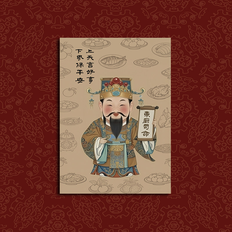 原创中国风2026马年新年春节灶神灶王爷画像贴画灶君贴纸司命年画,节庆用品/礼品,门神,淘宝优惠券,粉丝福利购,淘宝优惠卷