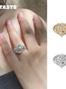 XTASTE USELESSOBJECTS 玫瑰花爱心戒指迪丽热巴丨周冬雨同款明星