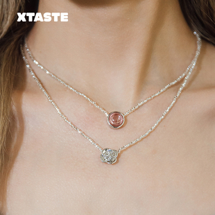 XTASTE USELESSOBJECTS 玫瑰水晶双层珠链奚梦瑶同款叠戴款原创