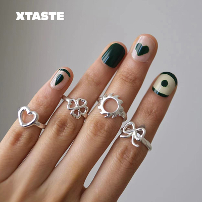 尾戒蝴蝶结设计银饰时尚原创手工