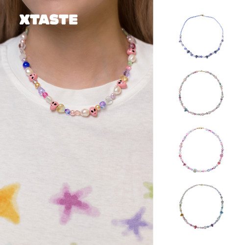 【限时4折】SALADXTATSE 荷兰 Salad彩色小花外星人串珠项链可爱