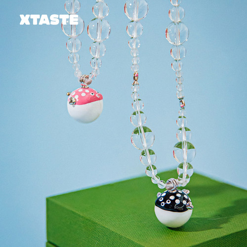 XTASTE FWISH飞未夕 河豚水晶项链小众设计原创百搭配饰可爱女生
