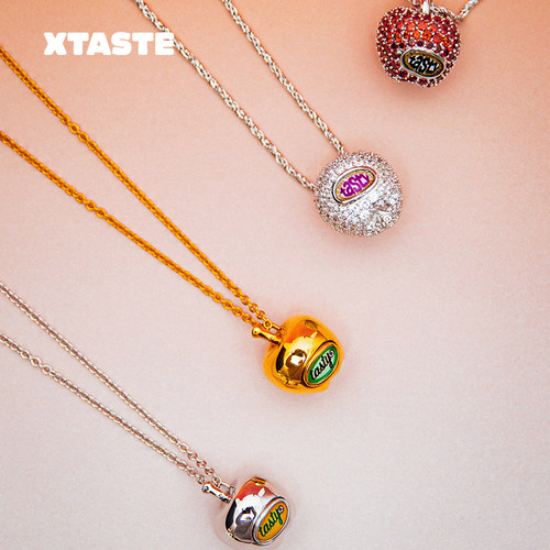 XTASTE TysGrocery 美味标签苹果项链原创百搭元素锁骨链可爱通勤