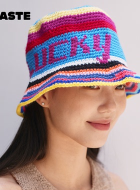 XTASTE x PAJARA PINTA 夏季手工针织帽子遮阳渔夫帽女2025年新款