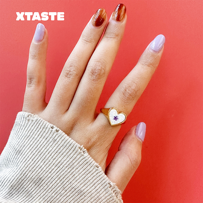 【限时8折】XTASTE 英国 JULY CHILD紫色星星爱心戒指甜美女生