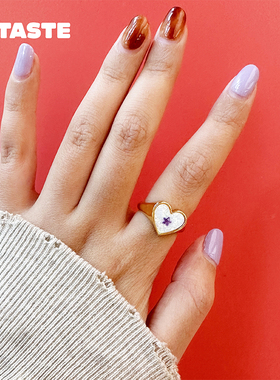 【限时8折】XTASTE 英国 JULY CHILD紫色星星爱心戒指甜美女生