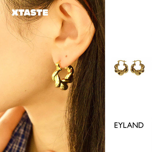 EylandJewellery金色丝带耳环