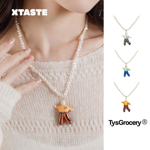 TYSGROCERY珐琅胖叔叔珍珠项链