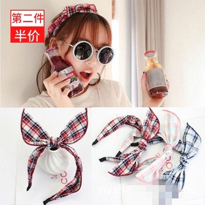 蝴蝶韩国甜美风方块田园双层发箍