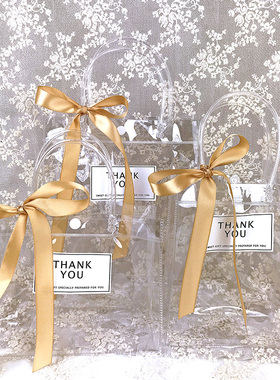 结婚喜糖袋伴娘回礼品袋透明袋PVC手拎提袋手提袋喜糖袋子大号