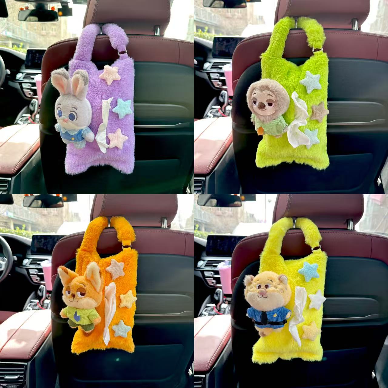 疯狂动物城尼克汽车挂式纸巾挂袋